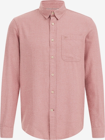 WE Fashion Regular fit Button Up Shirt in Pink: front