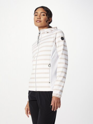 LUHTA Athletic Zip-Up Hoodie 'ILVESSALO' in Beige: front