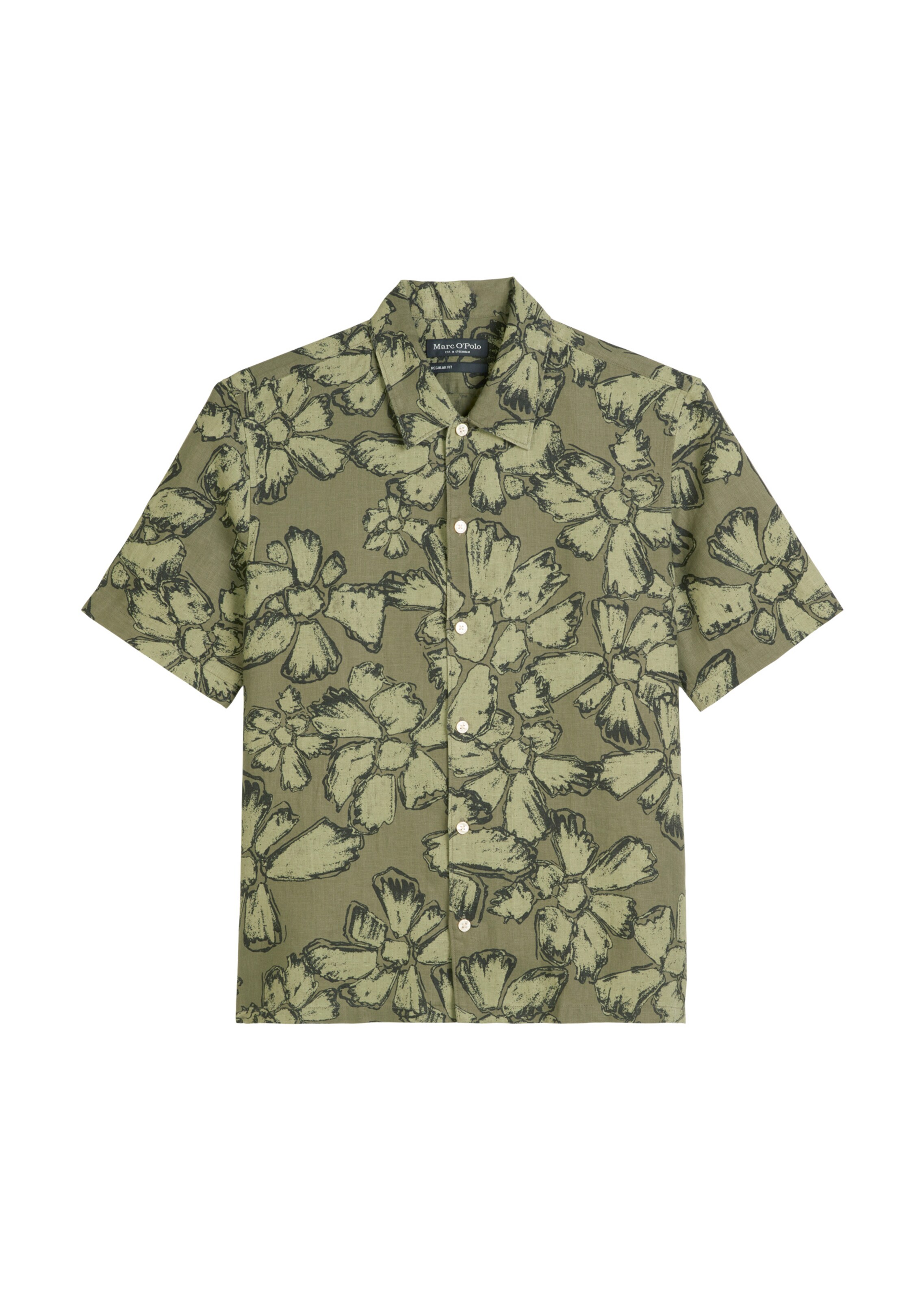Marc O'Polo Button Up Shirt in Green: front