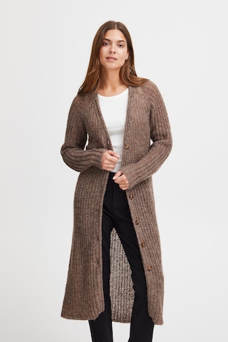 Fransa Knit Cardigan 'Frbien Car 2' in Brown: front