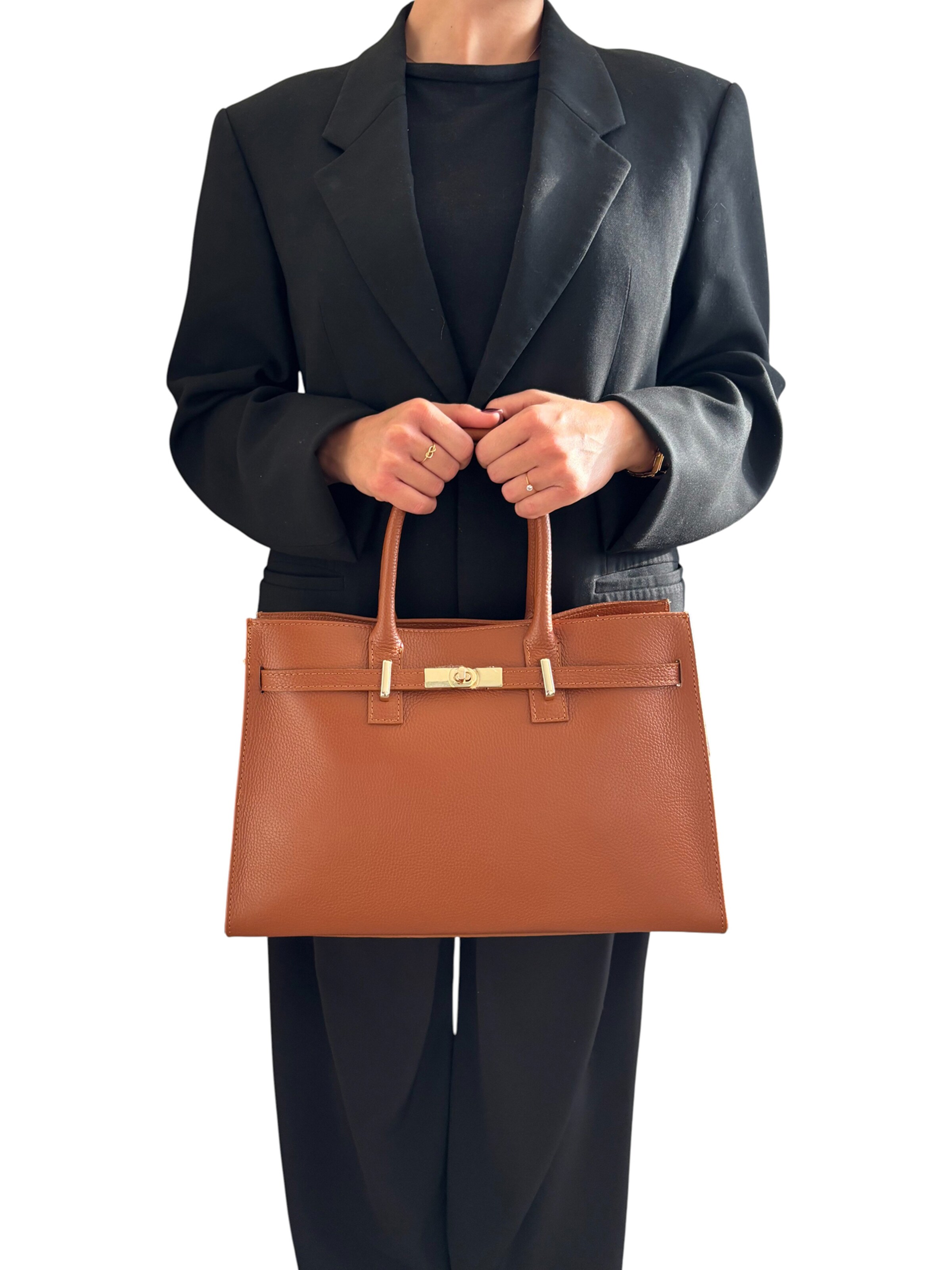 CHICCA BORSE Handtas in Bruin: voorkant