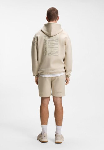BOSS Sweatshirt 'Globe Hood' in Beige