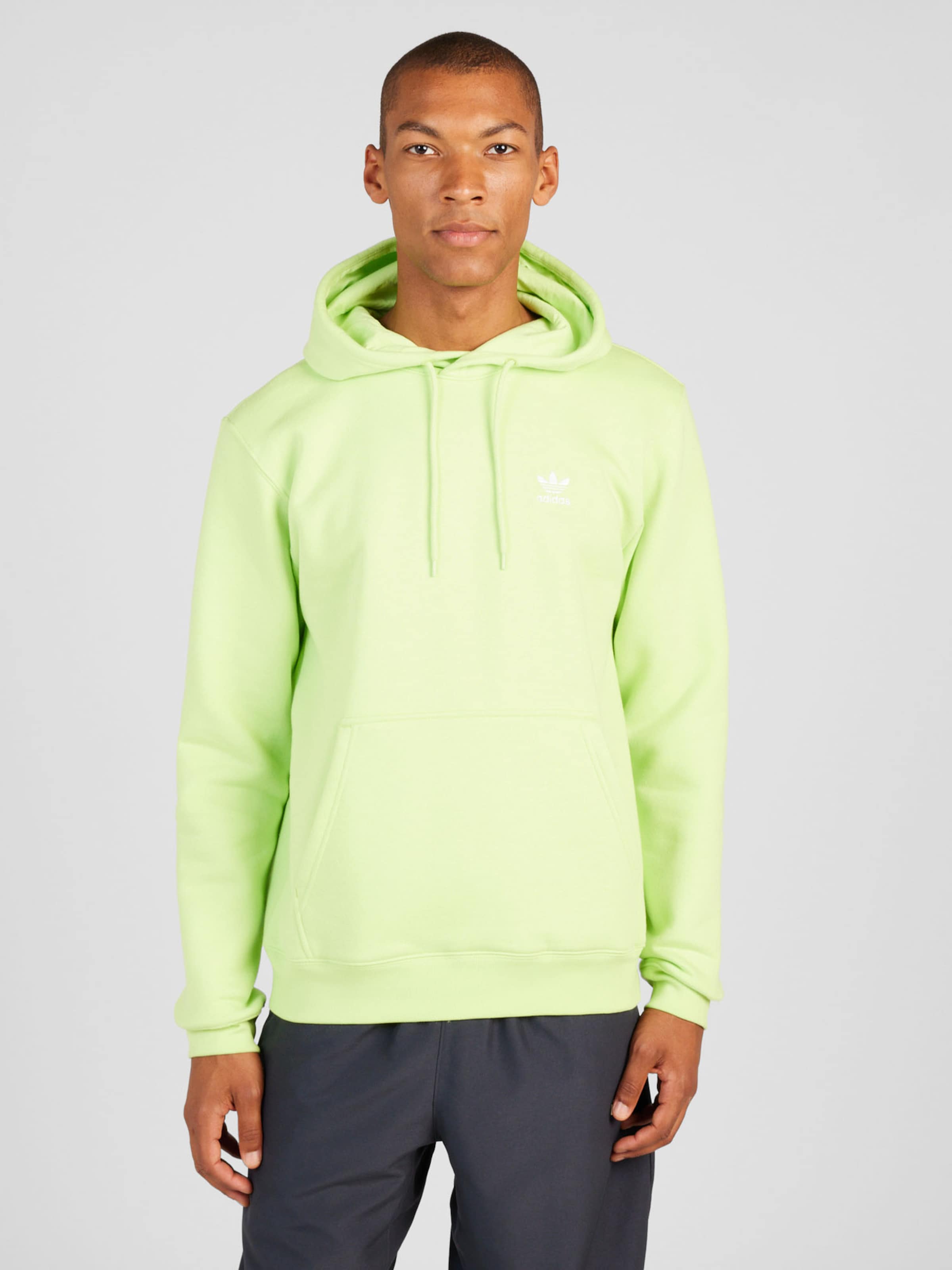 ADIDAS ORIGINALS Sweatshirt Trefoil Essentials in Lime ABOUT YOU