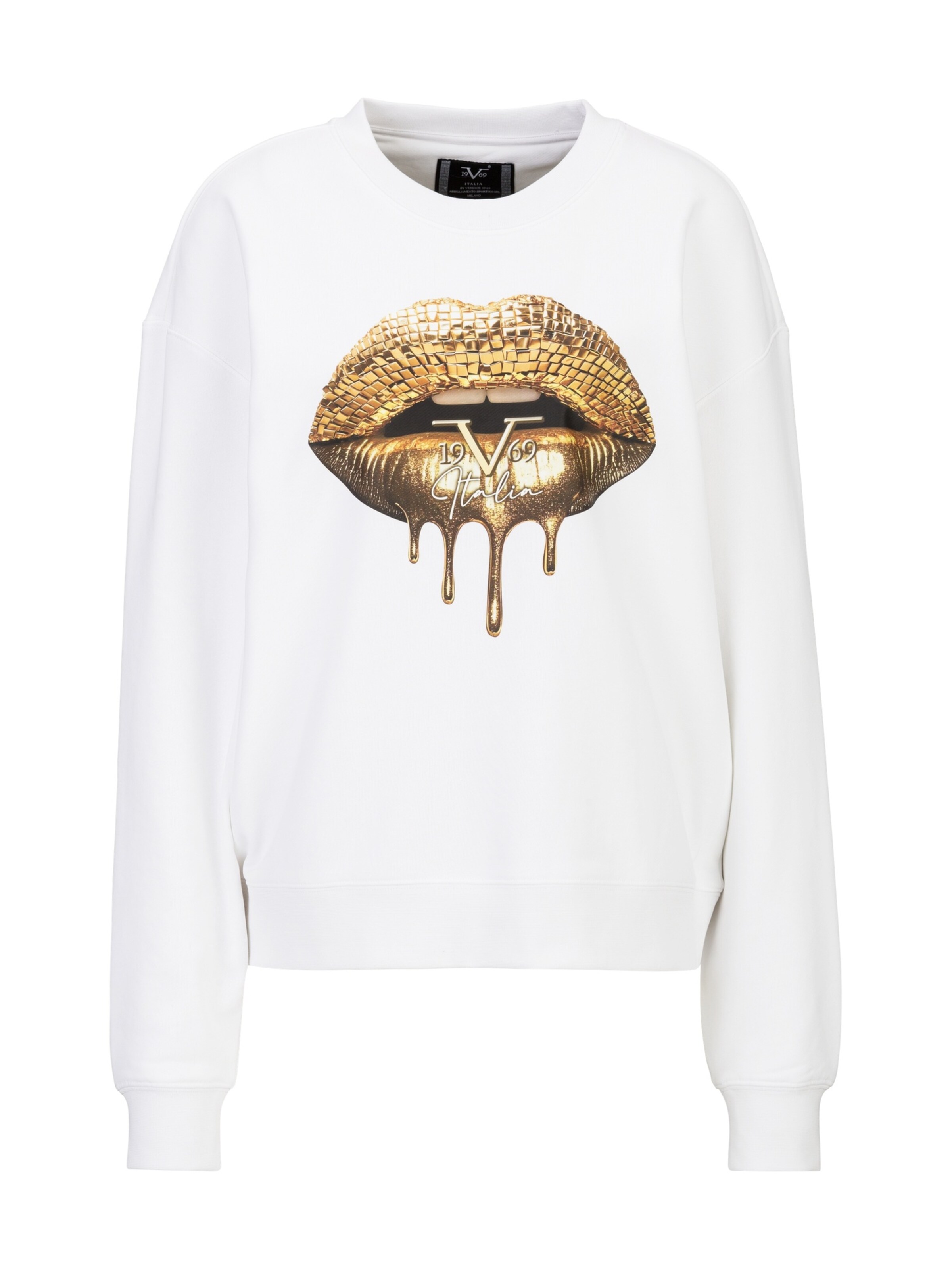 19V69 ITALIA Sweatshirt 'Sinja Lips' in White: front