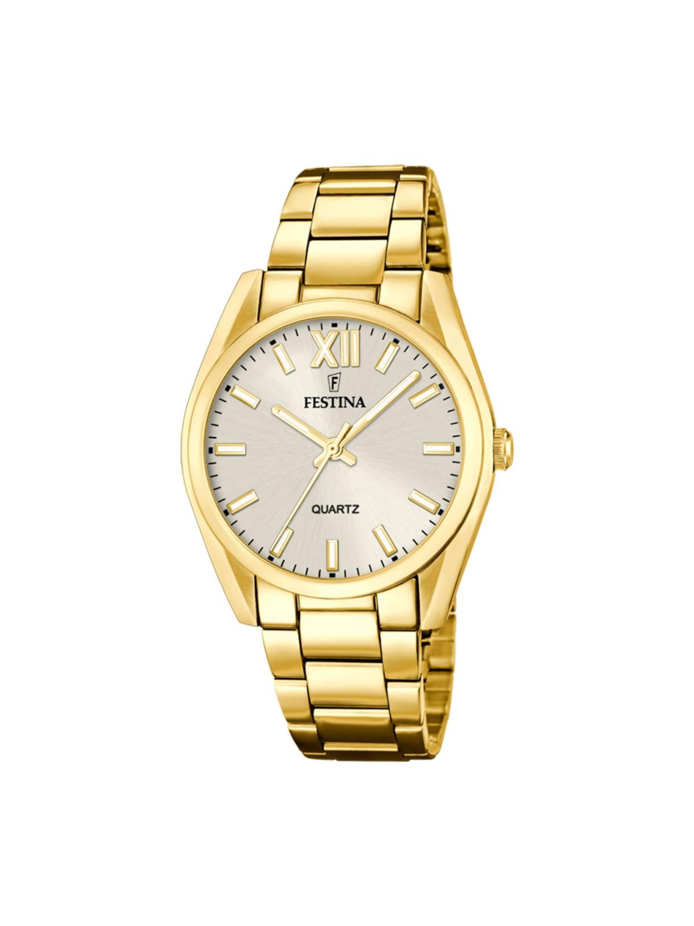Montre à affichage analogique FESTINA en beige : devant