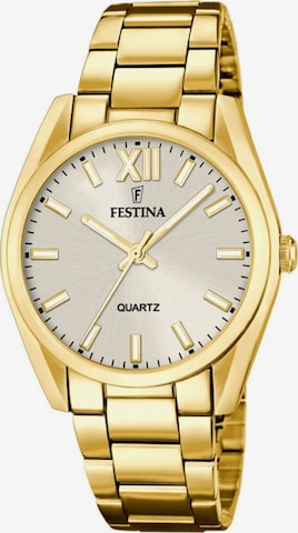 Montre à affichage analogique FESTINA en beige : devant