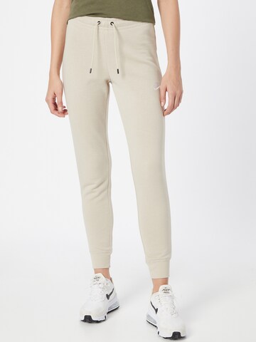 Nike Sportswear Tapered Trousers 'W NSW ESSNTL PANT TIGHT FLC' in Beige: front