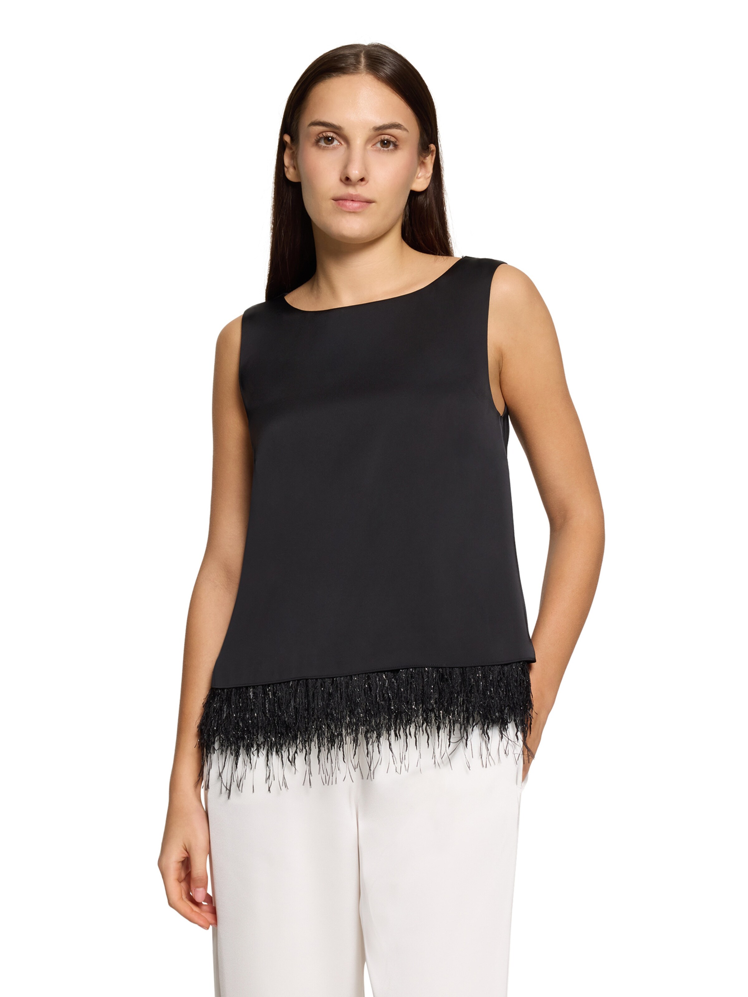 Vera Mont Trägertop mit U-Boot-Ausschnitt in Schwarz: Vorderseite