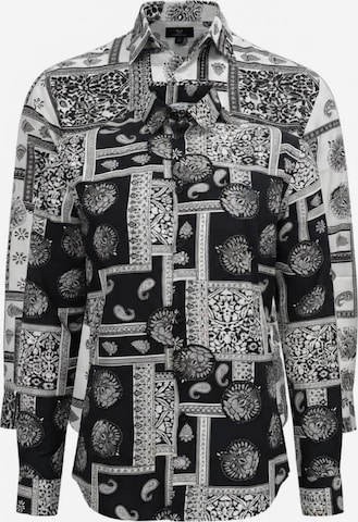 Chemise 'Viscos floral pattern 2pc' Radwa en noir : devant