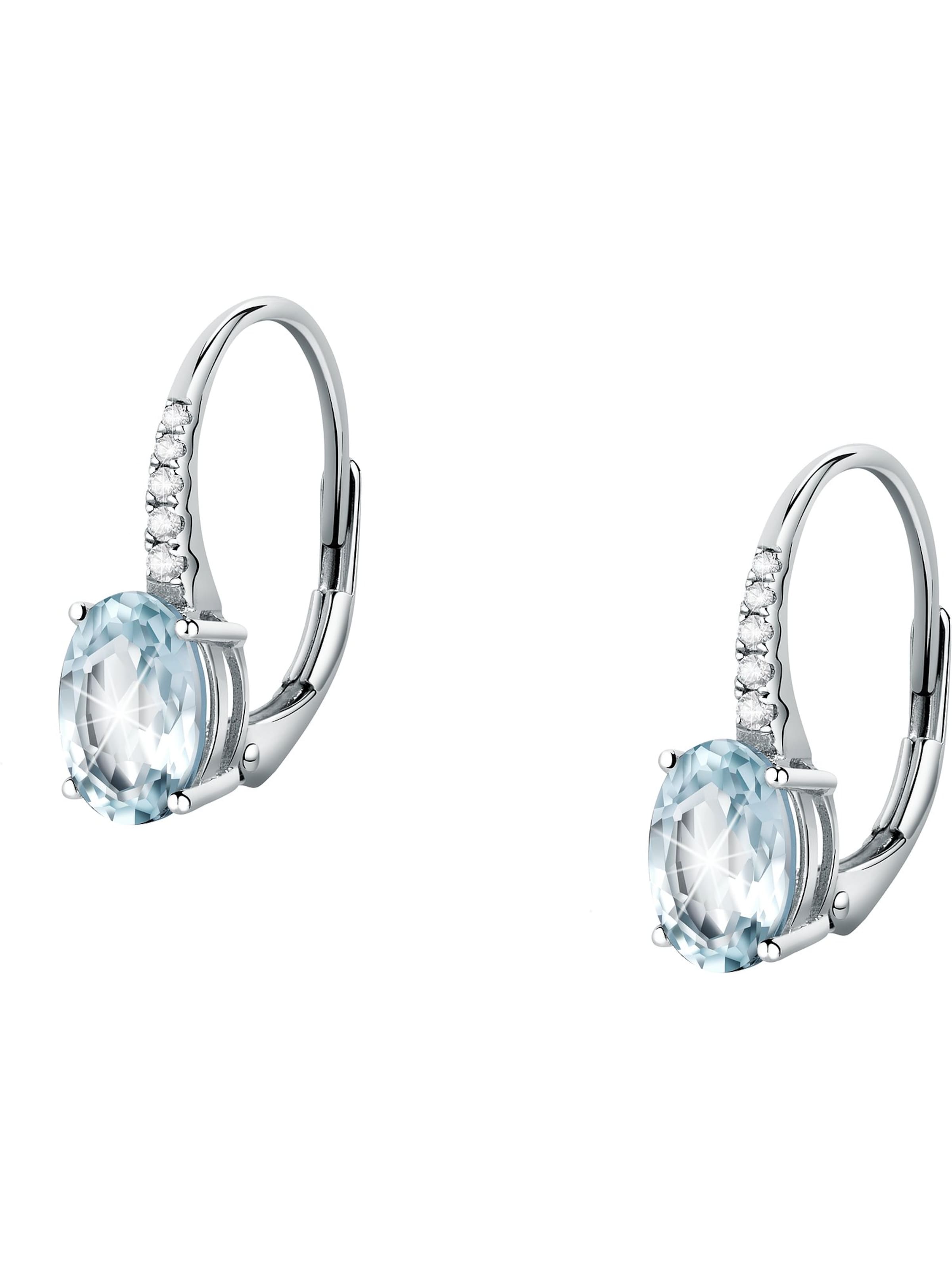 CHRIST Ohrringe in blau / weiß, Produktansicht