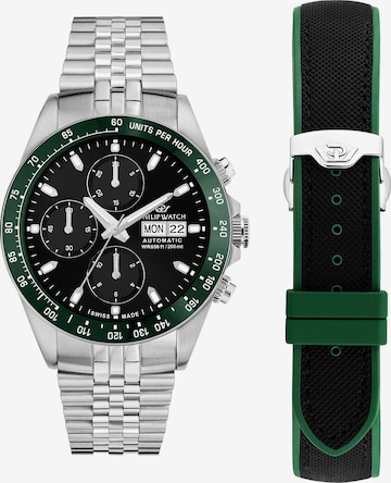 Philip Watch Analoguhr Set in Silber: Vorderseite