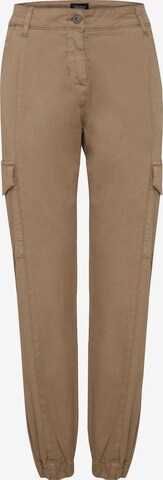 Oxmo Tapered Cargo Pants in Beige: front