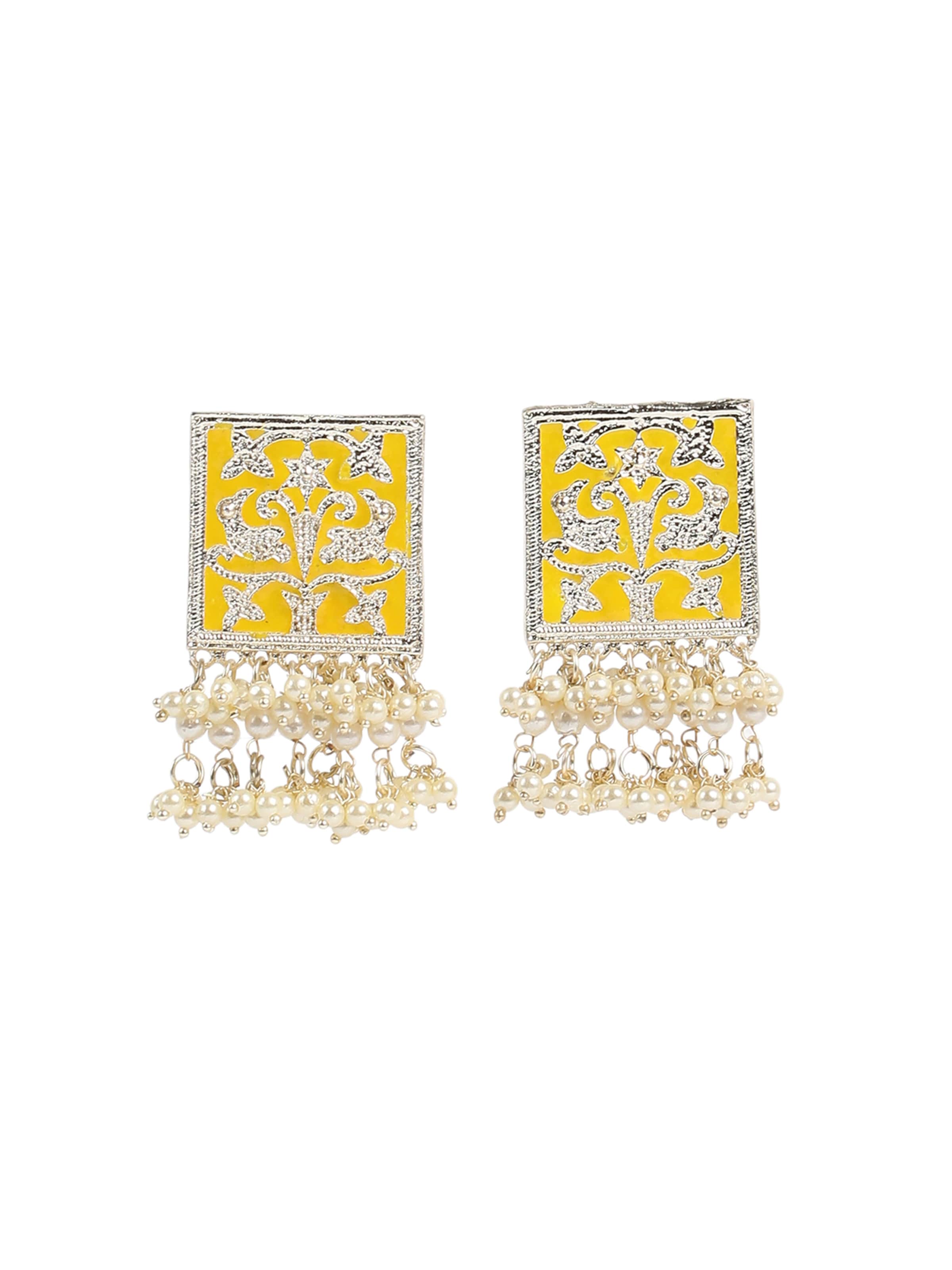 SOHI Náušnice 'Ryana' – žlutá: přední strana