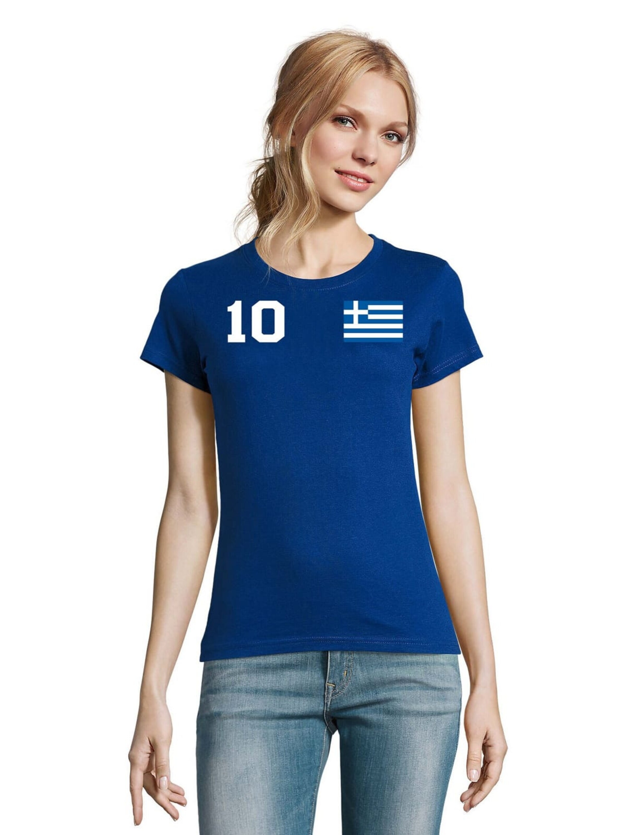 Blondie & Brownie Shirt 'Griechenland' in Blue: front