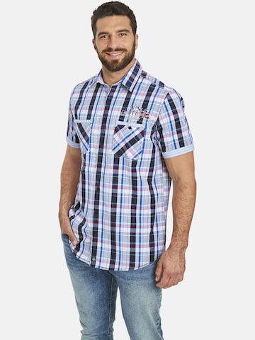 Jan Vanderstorm Comfort fit Button Up Shirt ' Wentzel ' in Blue: front
