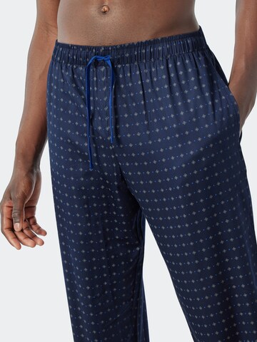 SCHIESSER Hosszú pizsama - kék