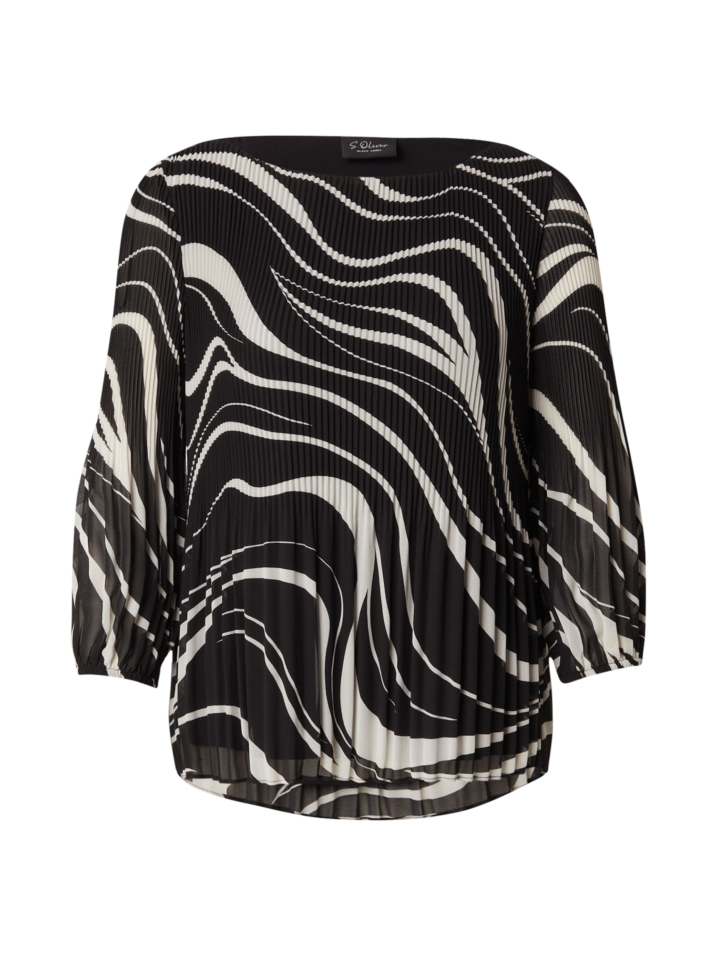 s.Oliver BLACK LABEL Μπλούζα σε μαύρο: μπροστά