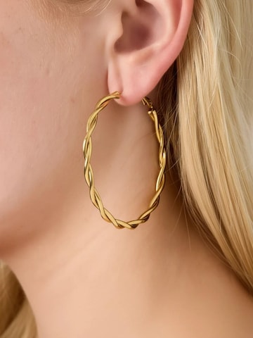 Cala Rose Oorbellen 'TWIST HALO' in Goud