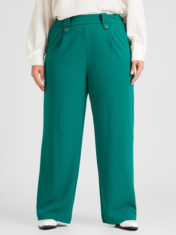 ONLY Carmakoma Zvonové kalhoty Kalhoty se sklady v pase 'SANIA' – zelená: přední strana
