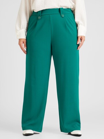 ONLY Carmakoma Wide leg Pleat-front trousers 'CARSANIA' in Green: front