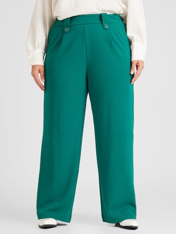 ONLY Carmakoma Zvonové kalhoty Kalhoty se sklady v pase 'SANIA' – zelená: přední strana