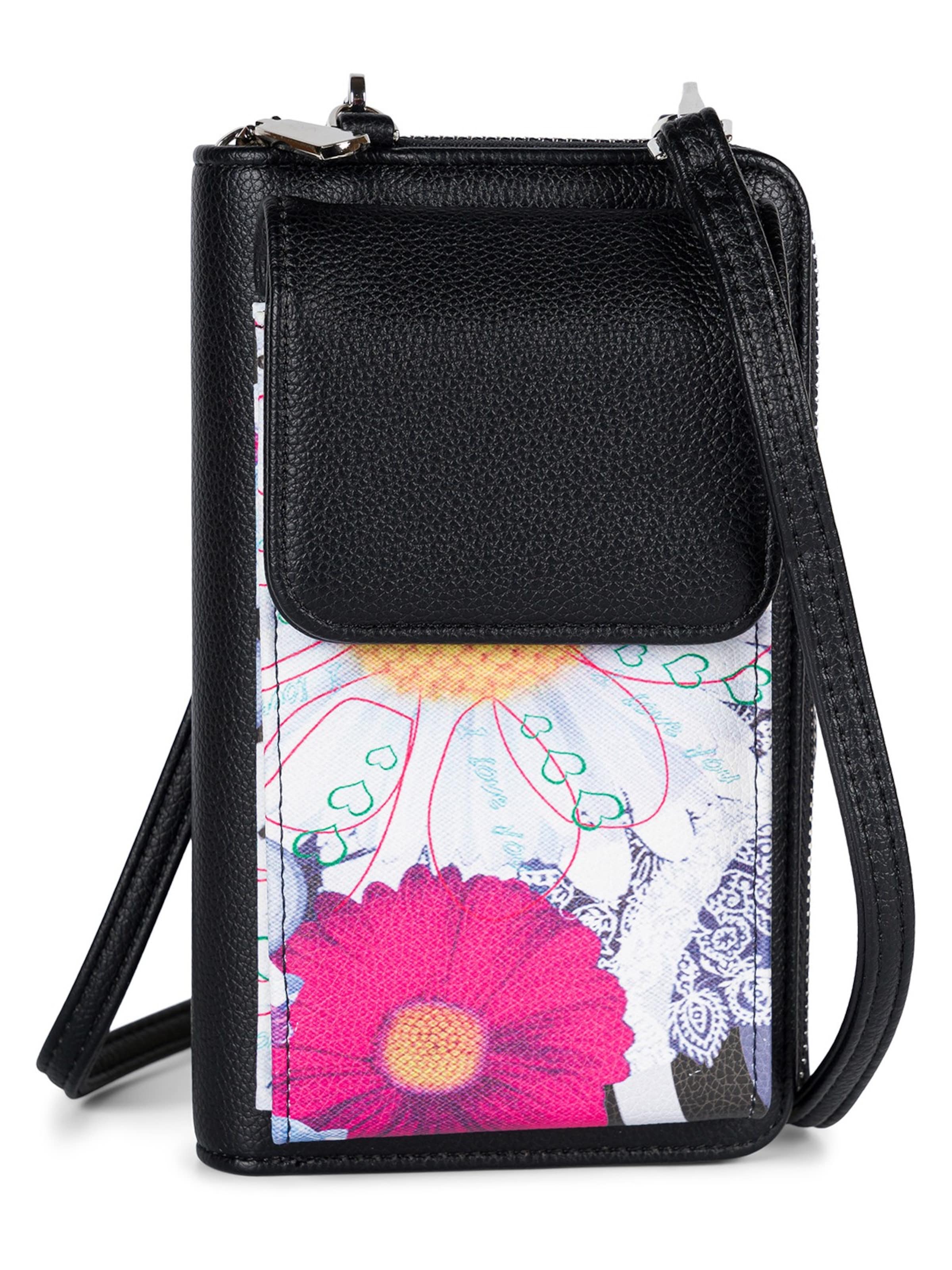 styleBREAKER Umhängetasche 'Mini Bag Ethno Blumen Blüten - RFID Schutz'‌‌‌‌‌‌‌‌ in Weiß: Vorderseite