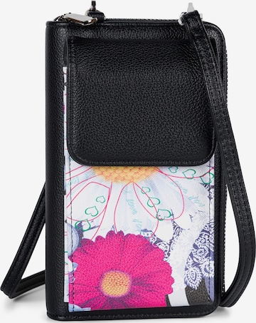 styleBREAKER Umhängetasche 'Mini Bag Ethno Blumen Blüten - RFID Schutz' in Weiß: Vorderseite