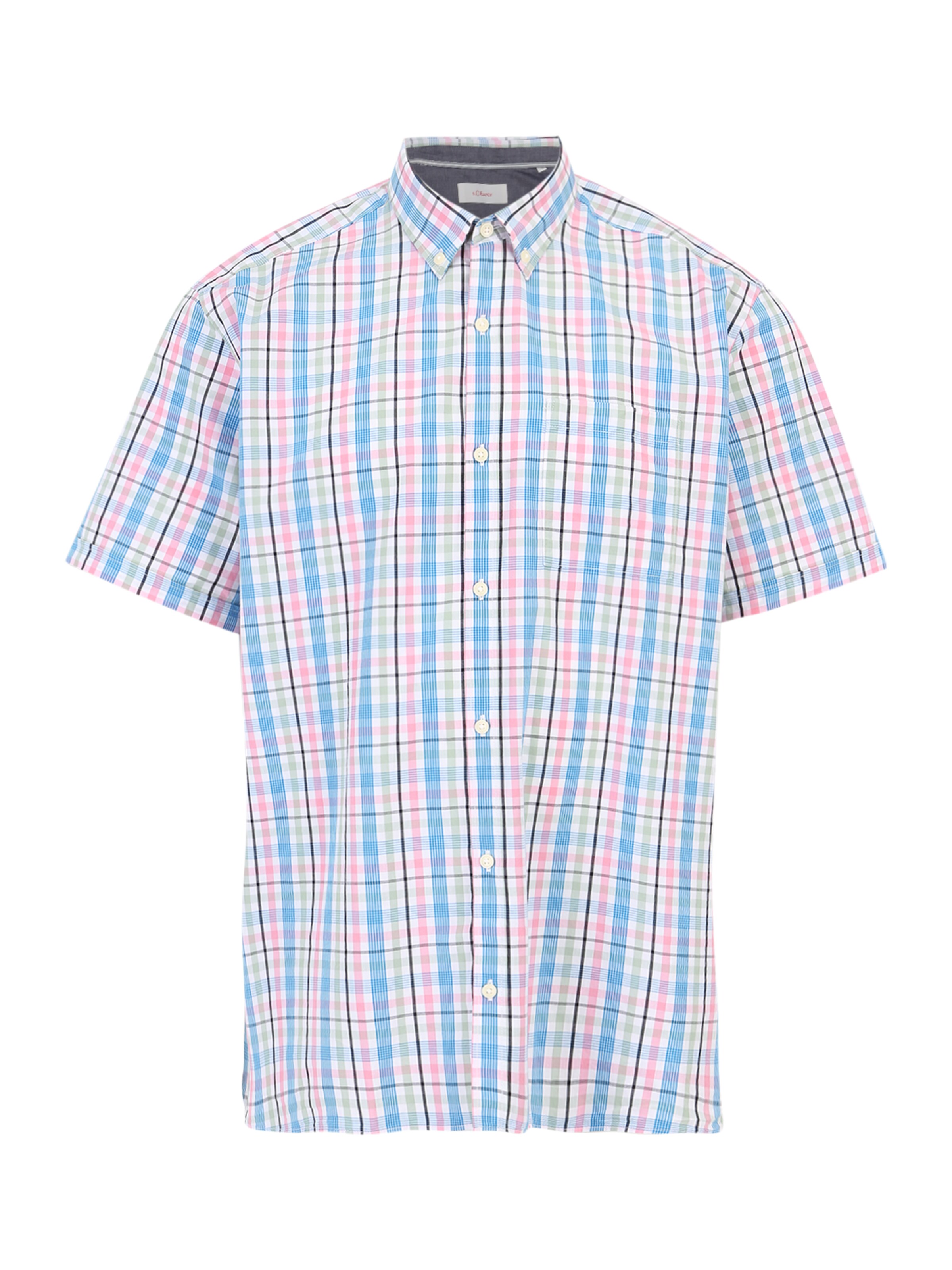 s.Oliver Men Big Sizes Regular fit Button Up Shirt in Blue: front