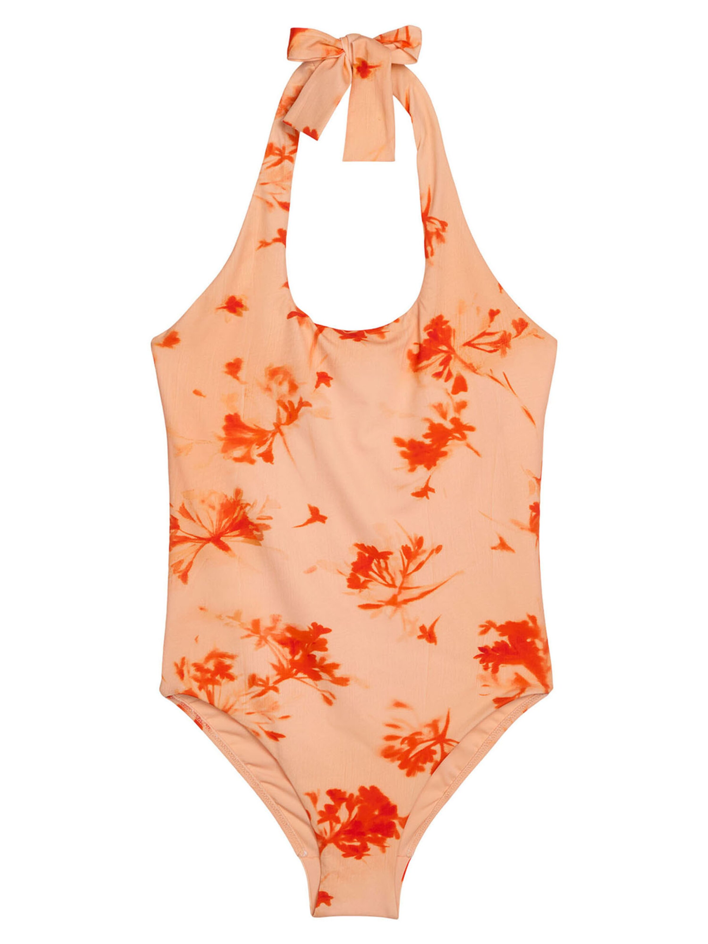 Marc O'Polo Bustier Badeanzug ' Firecracker Floral ' in Orange: Vorderseite