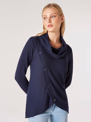 Apricot Knit Cardigan in Blue: front