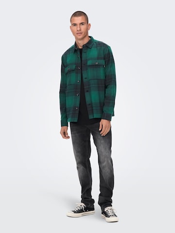 Only & Sons Regular fit Overhemd 'Baz' in Groen