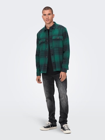 Only & Sons - Regular Fit Camisa 'Baz' em verde