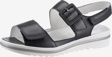 WALDLÄUFER Strap Sandals in Black: front