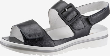 WALDLÄUFER Strap Sandals in Black: front