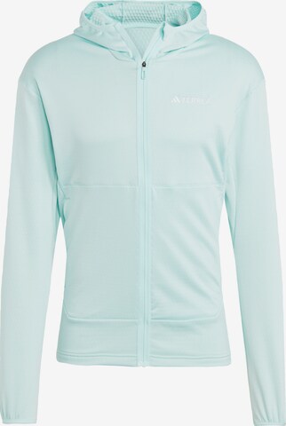 ADIDAS TERREX Athletic Fleece Jacket 'Xperior Light' in Blue: front