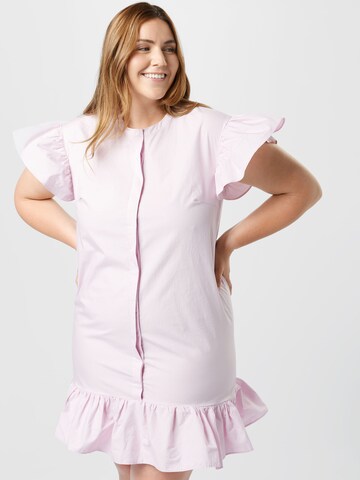 GLAMOROUS CURVE Shirt Dress in Pink: front