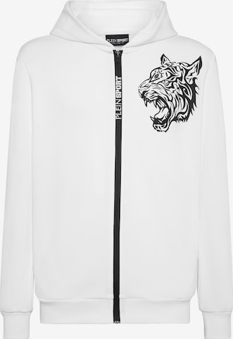 Plein Sport - Casaco em moletão em branco: frente