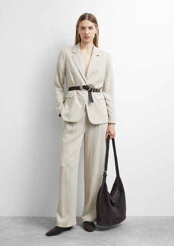 COMMA Wide leg Bandplooibroek in Beige