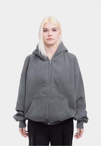 Prohibited Zip-Up Hoodie in Grey