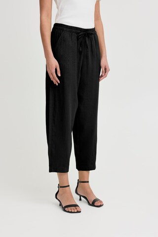 ICHI - Pierna ancha Pantalón 'Linno' en negro: frente