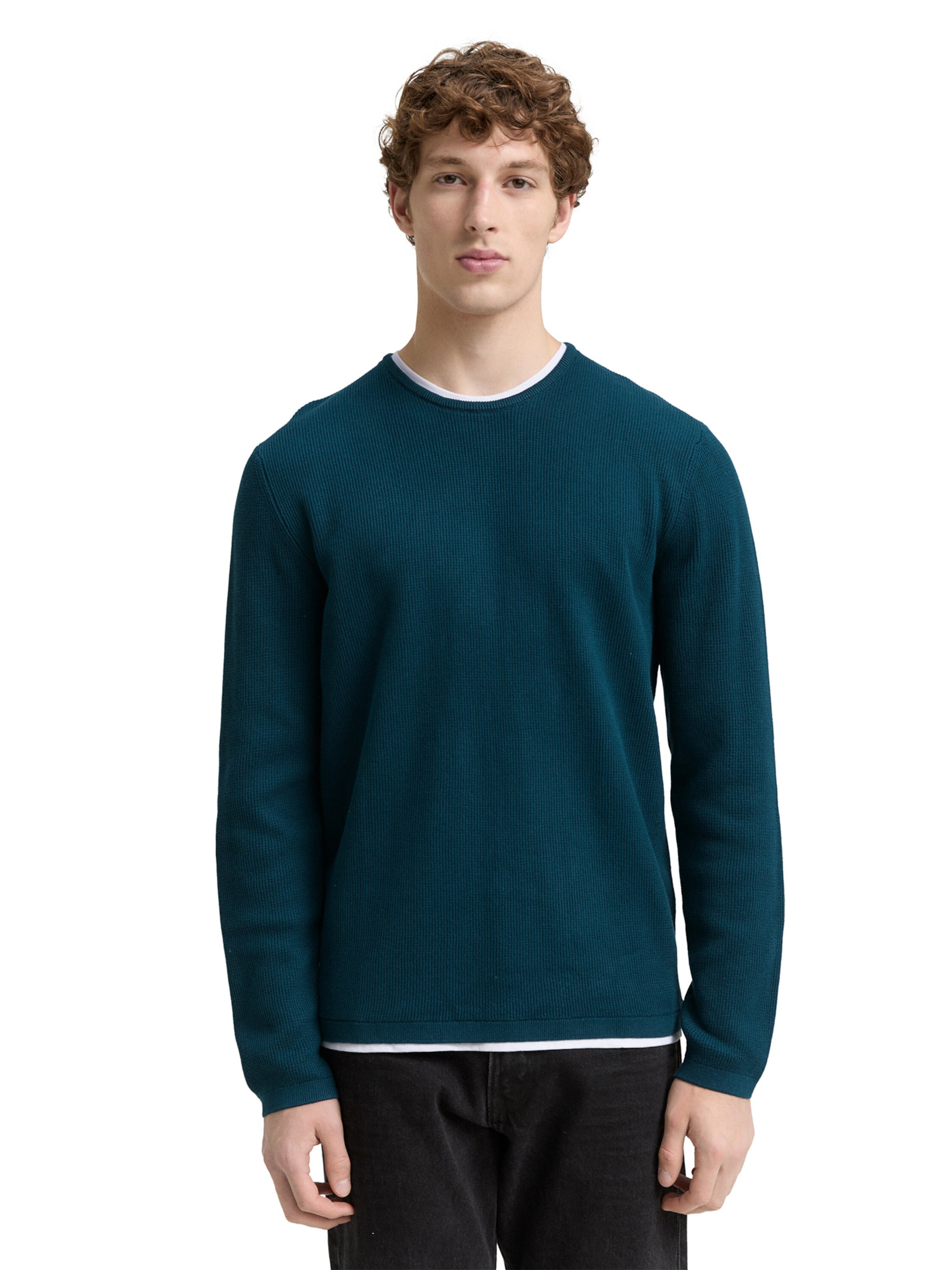 TOM TAILOR DENIM Sweater in Green: front