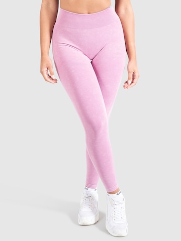 Skinny Leggings ' Batik Scrunch ' Smilodox en rose : devant