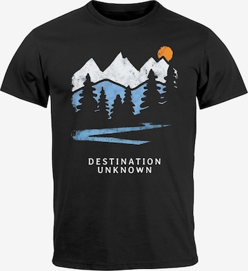 Neverless Shirt 'Destination unknown' in Schwarz: Vorderseite