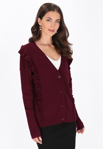 Cardigan usha BLACK LABEL en rouge : devant