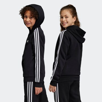 ADIDAS SPORTSWEAR Athletic Zip-Up Hoodie 'Essentials' in Black