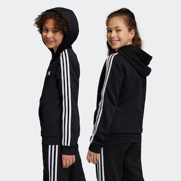 ADIDAS SPORTSWEAR Athletic Zip-Up Hoodie 'Essentials 3-Stripes Fleece ' in Black