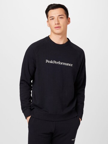 PEAK PERFORMANCE Sport sweatshirt i svart: framsida