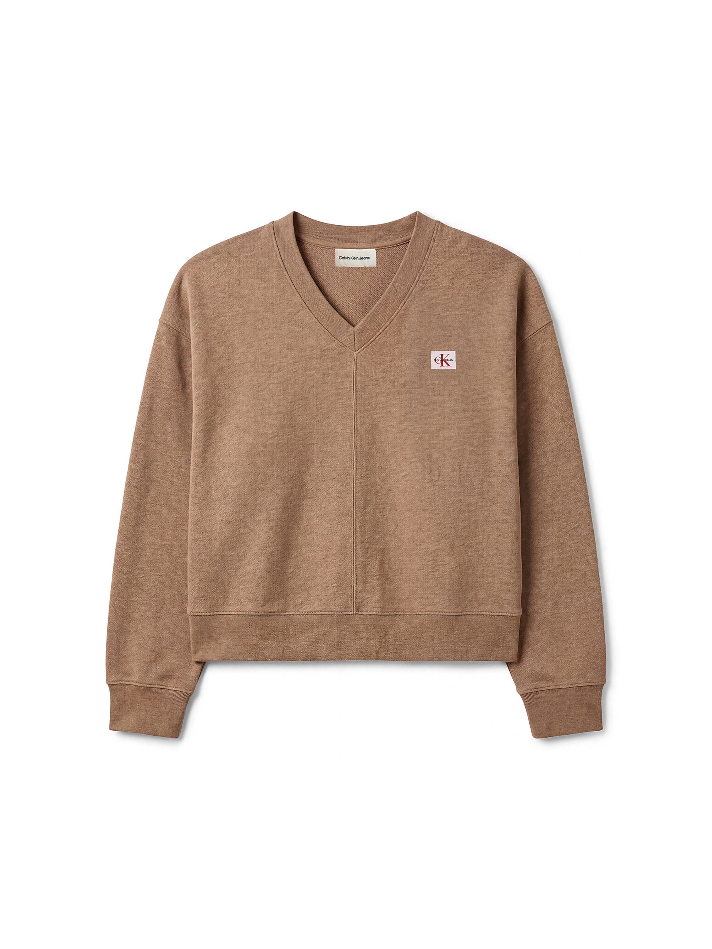 Calvin Klein Jeans Sweatshirt in Beige: front