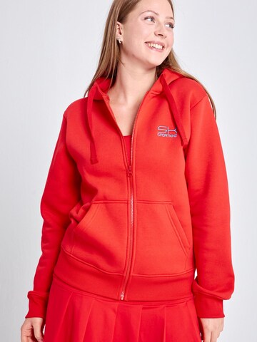 SPORTKIND Sportjas 'Unisex Zip Hoodie' in Rood: voorkant