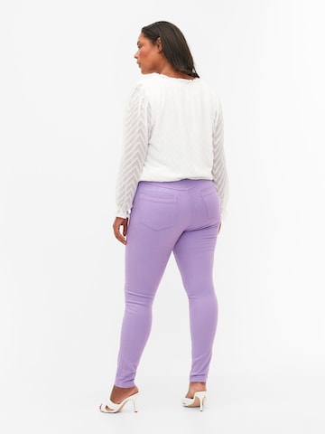 Zizzi Slimfit Jeansy w kolorze fioletowy